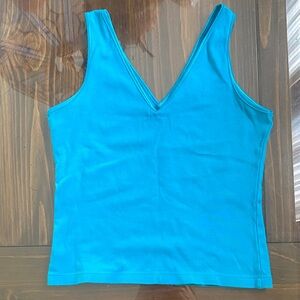 Vibrant Teal V-Neck Tank Top